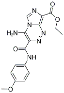 ETHYL 4-AMINO-3-{[(4-METHOXYPHENYL)AMINO]CARBONYL}IMIDAZO[5,1-C][1,2,4]TRIAZINE-8-CARBOXYLATE Struktur