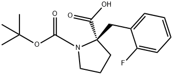 BOC-(R)-ALPHA-(2-FLUOROBENZYL)-PROLINE Struktur