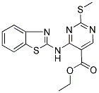 ETHYL 4-(1,3-BENZOTHIAZOL-2-YLAMINO)-2-(METHYLTHIO)PYRIMIDINE-5-CARBOXYLATE Struktur