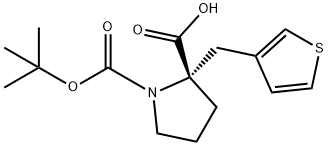 BOC-(S)-ALPHA-(3-THIOPHENYLMETHYL)-PROLINE Struktur