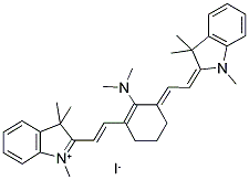 2-((E)-2-(2-(DIMETHYLAMINO)-3-[(E)-2-(1,3,3-TRIMETHYL-1,3-DIHYDRO-2H-INDOL-2-YLIDENE)ETHYLIDENE]-1-CYCLOHEXEN-1-YL)ETHENYL)-1,3,3-TRIMETHYL-3H-INDOLIUM IODIDE Struktur