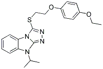 3-[2-(4-ETHOXY-PHENOXY)-ETHYLSULFANYL]-9-ISOPROPYL-9H-BENZO[4,5]IMIDAZO[2,1-C][1,2,4]TRIAZOLE Struktur