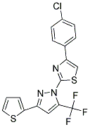 4-(4-CHLOROPHENYL)-2-[3-THIEN-2-YL-5-(TRIFLUOROMETHYL)-1H-PYRAZOL-1-YL]-1,3-THIAZOLE Struktur