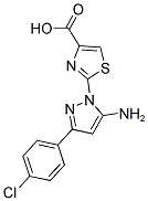 2-[5-AMINO-3-(4-CHLOROPHENYL)-1H-PYRAZOL-1-YL]-1,3-THIAZOLE-4-CARBOXYLIC ACID Struktur