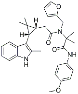 2-(2-((1R,3S)-2,2-DIMETHYL-3-(2-METHYL-1H-INDOL-3-YL)CYCLOPROPYL)-N-(FURAN-2-YLMETHYL)ACETAMIDO)-N-(4-METHOXYPHENYL)-2-METHYLPROPANAMIDE Struktur