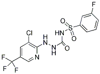 2-[3-CHLORO-5-(TRIFLUOROMETHYL)PYRIDIN-2-YL]-N-[(3-FLUOROPHENYL)SULFONYL]HYDRAZINECARBOXAMIDE Struktur