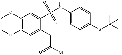 [4,5-DIMETHOXY-2-(4-TRIFLUOROMETHYLSULFANYL-PHENYLSULFAMOYL)-PHENYL]ACETIC ACID Struktur