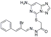 2-[(7-AMINO[1,2,4]TRIAZOLO[1,5-C]PYRIMIDIN-5-YL)THIO]-N'-[(1E,2Z)-2-BROMO-3-PHENYLPROP-2-ENYLIDENE]ACETOHYDRAZIDE Struktur