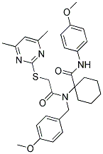 1-(2-(4,6-DIMETHYLPYRIMIDIN-2-YLTHIO)-N-(4-METHOXYBENZYL)ACETAMIDO)-N-(4-METHOXYPHENYL)CYCLOHEXANECARBOXAMIDE Struktur