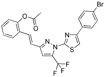 2-{(E)-2-[1-[4-(4-BROMOPHENYL)-1,3-THIAZOL-2-YL]-5-(TRIFLUOROMETHYL)-1H-PYRAZOL-3-YL]VINYL}PHENYL ACETATE Struktur