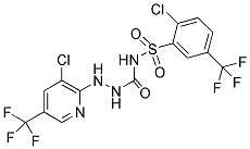 N-{[2-CHLORO-5-(TRIFLUOROMETHYL)PHENYL]SULFONYL}-2-[3-CHLORO-5-(TRIFLUOROMETHYL)PYRIDIN-2-YL]HYDRAZINECARBOXAMIDE Struktur