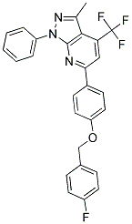 3-METHYL-1-PHENYL-6-{4-[(4-FLUOROBENZYL)OXY]PHENYL}-4-(TRIFLUOROMETHYL)-1H-PYRAZOLO[3,4-B]PYRIDINE Struktur