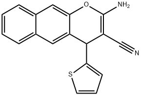 2-AMINO-4-(2-THIENYL)-4H-BENZO[G]CHROMENE-3-CARBONITRILE Struktur