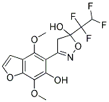 3-(6-HYDROXY-4,7-DIMETHOXY-1-BENZOFURAN-5-YL)-5-(1,1,2,2-TETRAFLUOROETHYL)-4,5-DIHYDROISOXAZOL-5-OL Struktur