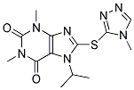 7-ISOPROPYL-1,3-DIMETHYL-8-[(4-METHYL-4H-1,2,4-TRIAZOL-3-YL)THIO]-3,7-DIHYDRO-1H-PURINE-2,6-DIONE Struktur