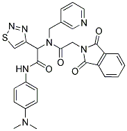 N-(4-(DIMETHYLAMINO)PHENYL)-2-(2-(1,3-DIOXOISOINDOLIN-2-YL)-N-(PYRIDIN-3-YLMETHYL)ACETAMIDO)-2-(1,2,3-THIADIAZOL-4-YL)ACETAMIDE Struktur