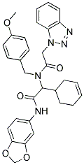 2-(2-(1H-BENZO[D][1,2,3]TRIAZOL-1-YL)-N-(4-METHOXYBENZYL)ACETAMIDO)-N-(BENZO[D][1,3]DIOXOL-5-YL)-2-(CYCLOHEX-3-ENYL)ACETAMIDE Struktur