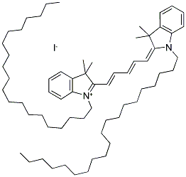 1-ICOSYL-2-[(1E,3E)-5-(1-ICOSYL-3,3-DIMETHYL-1,3-DIHYDRO-2H-INDOL-2-YLIDENE)-1,3-PENTADIENYL]-3,3-DIMETHYL-3H-INDOLIUM IODIDE Struktur