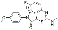 1-(4-METHOXYPHENYL)-2,5-DIOXOPYRROLIDIN-3-YL N'-(4-FLUOROPHENYL)-N-METHYLIMIDOTHIOCARBAMATE Struktur