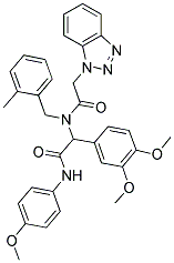 2-(2-(1H-BENZO[D][1,2,3]TRIAZOL-1-YL)-N-(2-METHYLBENZYL)ACETAMIDO)-2-(3,4-DIMETHOXYPHENYL)-N-(4-METHOXYPHENYL)ACETAMIDE Struktur