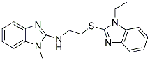 [2-(1-ETHYL-1H-BENZOIMIDAZOL-2-YLSULFANYL)-ETHYL]-(1-METHYL-1H-BENZOIMIDAZOL-2-YL)-AMINE Struktur