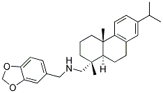 [(1R,4AS,10AR)-7-ISOPROPYL-1,4A-DIMETHYL-1,2,3,4,4A,9,10,10A-OCTAHYDRO-1-PHENANTHRENYL]-N-(1,3-BENZODIOXOL-5-YLMETHYL)METHANAMINE Struktur