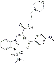 (Z)-N-(1-(1-(N,N-DIMETHYLSULFAMOYL)-1H-INDOL-3-YL)-3-(3-MORPHOLINOPROPYLAMINO)-3-OXOPROP-1-EN-2-YL)-4-METHOXYBENZAMIDE Struktur