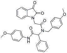 2-(2,3-DIOXOINDOLIN-1-YL)-N-(4-METHOXYBENZYL)-N-(2-(4-METHOXYPHENYLAMINO)-2-OXO-1-PHENYLETHYL)ACETAMIDE Struktur