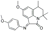 (E)-8-METHOXY-1-(4-METHOXYPHENYLIMINO)-4,4,6-TRIMETHYL-5,6-DIHYDRO-1H-PYRROLO[3,2,1-IJ]QUINOLIN-2(4H)-ONE Struktur