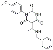 (5E)-5-[1-(BENZYLAMINO)ETHYLIDENE]-1-(4-METHOXYPHENYL)PYRIMIDINE-2,4,6(1H,3H,5H)-TRIONE Struktur