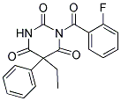 5-ETHYL-1-(2-FLUOROBENZOYL)-5-PHENYLPYRIMIDINE-2,4,6(1H,3H,5H)-TRIONE Struktur