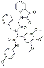 N-BENZYL-2-(2,3-DIOXOINDOLIN-1-YL)-N-(2-(4-METHOXYPHENYLAMINO)-2-OXO-1-(3,4,5-TRIMETHOXYPHENYL)ETHYL)ACETAMIDE Struktur