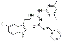 (E)-N-((2-(5-CHLORO-1H-INDOL-3-YL)ETHYLAMINO)(4,6-DIMETHYLPYRIMIDIN-2-YLAMINO)METHYLENE)CINNAMAMIDE Struktur