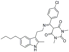 (E)-5-((2-(5-BUTYL-2-METHYL-1H-INDOL-3-YL)ETHYLIMINO)(4-CHLOROPHENYL)METHYL)-1,3-DIMETHYLPYRIMIDINE-2,4,6(1H,3H,5H)-TRIONE Struktur