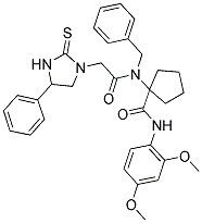 1-(N-BENZYL-2-(4-PHENYL-2-THIOXOIMIDAZOLIDIN-1-YL)ACETAMIDO)-N-(2,4-DIMETHOXYPHENYL)CYCLOPENTANECARBOXAMIDE Struktur