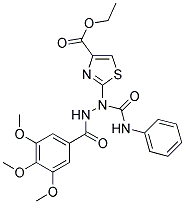 ETHYL 2-(1-(PHENYLCARBAMOYL)-2-(3,4,5-TRIMETHOXYBENZOYL)HYDRAZINYL)THIAZOLE-4-CARBOXYLATE Struktur