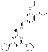 (E)-2-(2-(3,4-DIETHOXYBENZYLIDENE)HYDRAZINYL)-4,6-DI(PYRROLIDIN-1-YL)-1,3,5-TRIAZINE Struktur