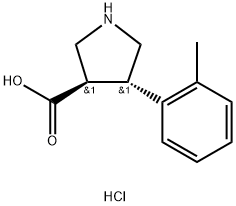 (TRANS)-4-(2-METHYL-PHENYL)-PYRROLIDINE-3-CARBOXYLIC ACID-HCL Struktur