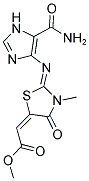 METHYL (2E)-((2Z)-2-{[5-(AMINOCARBONYL)-1H-IMIDAZOL-4-YL]IMINO}-3-METHYL-4-OXO-1,3-THIAZOLIDIN-5-YLIDENE)ACETATE Struktur