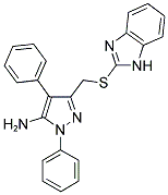 5-(1H-BENZOIMIDAZOL-2-YLSULFANYLMETHYL)-2,4-DIPHENYL-2H-PYRAZOL-3-YLAMINE Struktur