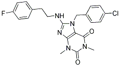 7-(4-CHLOROBENZYL)-8-(4-FLUOROPHENETHYLAMINO)-1,3-DIMETHYL-1H-PURINE-2,6(3H,7H)-DIONE Struktur