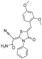 (2E)-2-CYANO-2-[(5Z)-5-(2,4-DIMETHOXYBENZYLIDENE)-4-OXO-3-PHENYL-1,3-THIAZOLIDIN-2-YLIDENE]ACETAMIDE Struktur