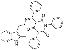 (E)-5-((2-(2-METHYL-1H-INDOL-3-YL)ETHYLIMINO)(PHENYL)METHYL)-1,3-DIPHENYLPYRIMIDINE-2,4,6(1H,3H,5H)-TRIONE Struktur