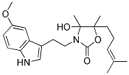 2-OXAZOLIDINONE, 4-HYDROXY-3-[2-(5-METHOXY-1H-INDOL-3-YL)ETHYL]-4,5-DIMETHYL-5-(4-METHYL-3-PENTENYL)- Struktur