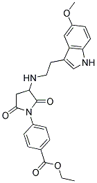 ETHYL 4-(3-{[2-(5-METHOXY-1H-INDOL-3-YL)ETHYL]AMINO}-2,5-DIOXO-1-PYRROLIDINYL)BENZOATE Struktur