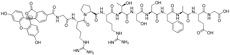 5-FAM-GLY-ARG-PRO-ARG-THR-SER-SER-PHE-ALA-GLU-GLY-OH Struktur