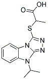 2-(9-ISOPROPYL-9H-BENZO[4,5]IMIDAZO[2,1-C][1,2,4]TRIAZOL-3-YLSULFANYL)-PROPIONIC ACID Struktur