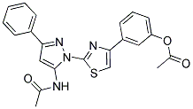 3-{2-[5-(ACETYLAMINO)-3-PHENYL-1H-PYRAZOL-1-YL]-1,3-THIAZOL-4-YL}PHENYL ACETATE Struktur