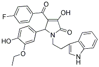 1-(2-(1H-INDOL-3-YL)ETHYL)-5-(3-ETHOXY-4-HYDROXYPHENYL)-4-(4-FLUOROBENZOYL)-3-HYDROXY-1H-PYRROL-2(5H)-ONE Struktur