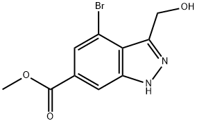 4-BROMO-3-HYDROXYMETHYL-1H-INDAZOLE-6-CARBOXYLIC ACID METHYL ESTER Struktur